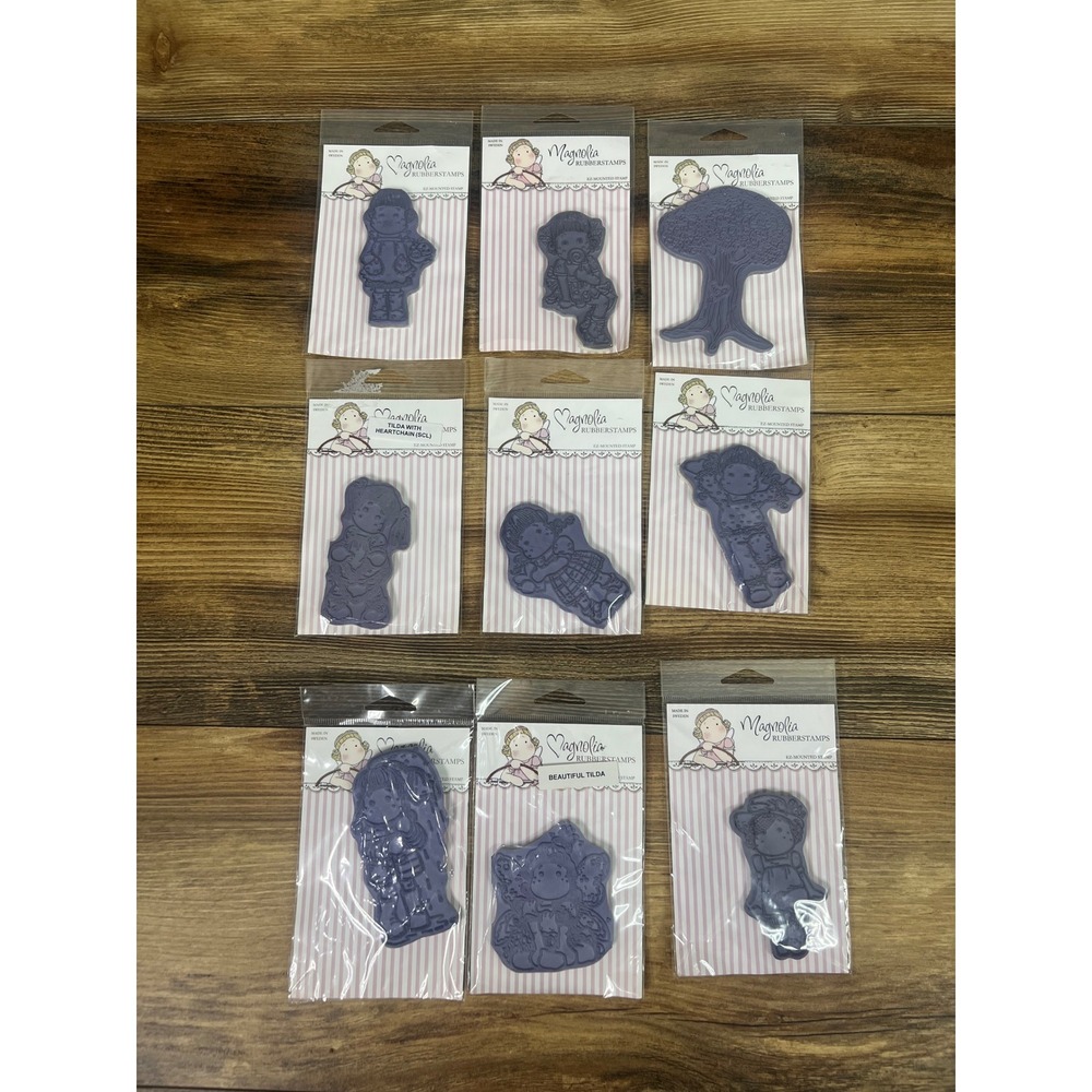 purple EZ-mounted cling rubber stampS bundle of 9 crafts